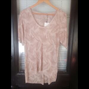 Zara tropical leaves high low hem top